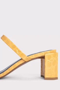 Tanya Biscuit Circular Croco Embossed Leather
