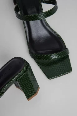 Tanya Emerald Snake Print Leather
