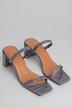 Tanya Grey Croco Embossed Leather