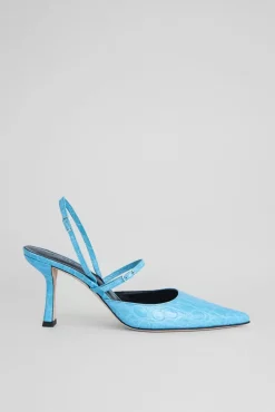 Tiffany Lagoon Circular Croco Embossed Leather