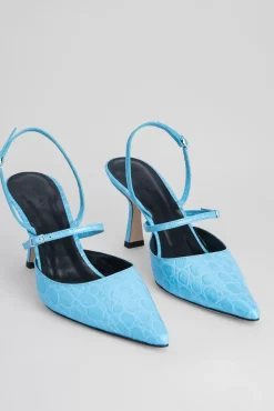 Tiffany Lagoon Circular Croco Embossed Leather