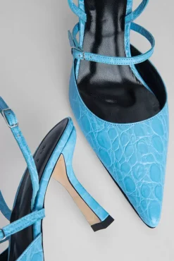 Tiffany Lagoon Circular Croco Embossed Leather