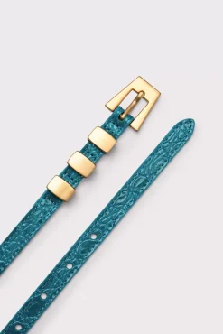 Vic Azur Circular Croco Embossed Leather