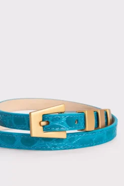 Vic Azur Circular Croco Embossed Leather