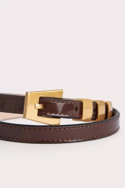 Vic Brown Semi Patent Leather
