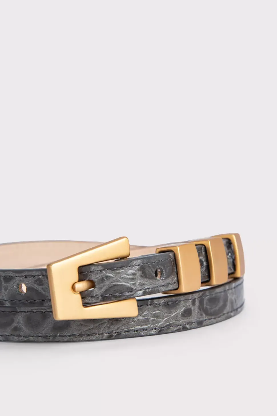 Vic Cement Circular Croco Embossed Leather