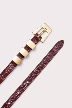Vic Wine Circular Croco Embossed Leather