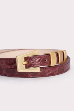 Vic Wine Circular Croco Embossed Leather