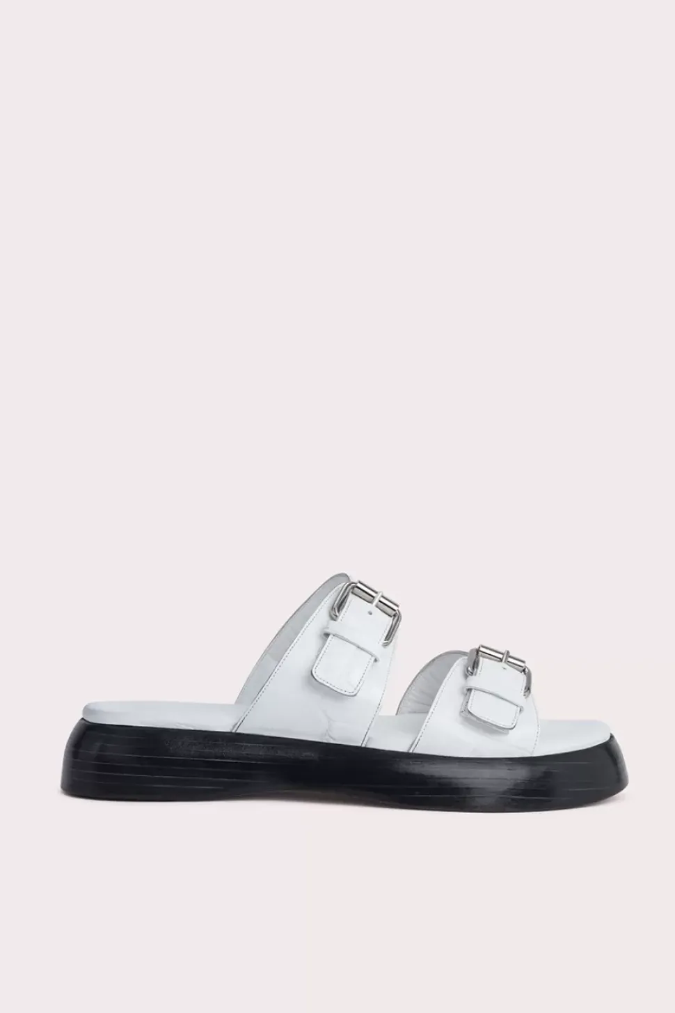 Wyatt White Maxi Croco And Nappa Leather