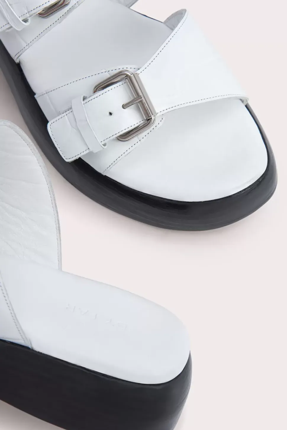 Wyatt White Maxi Croco And Nappa Leather