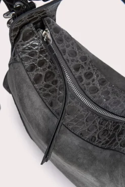 Yana Cement Croco And Suede Leather