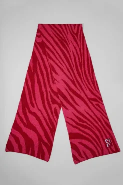 Zebra Scarf Red Hot Pink Alpaca